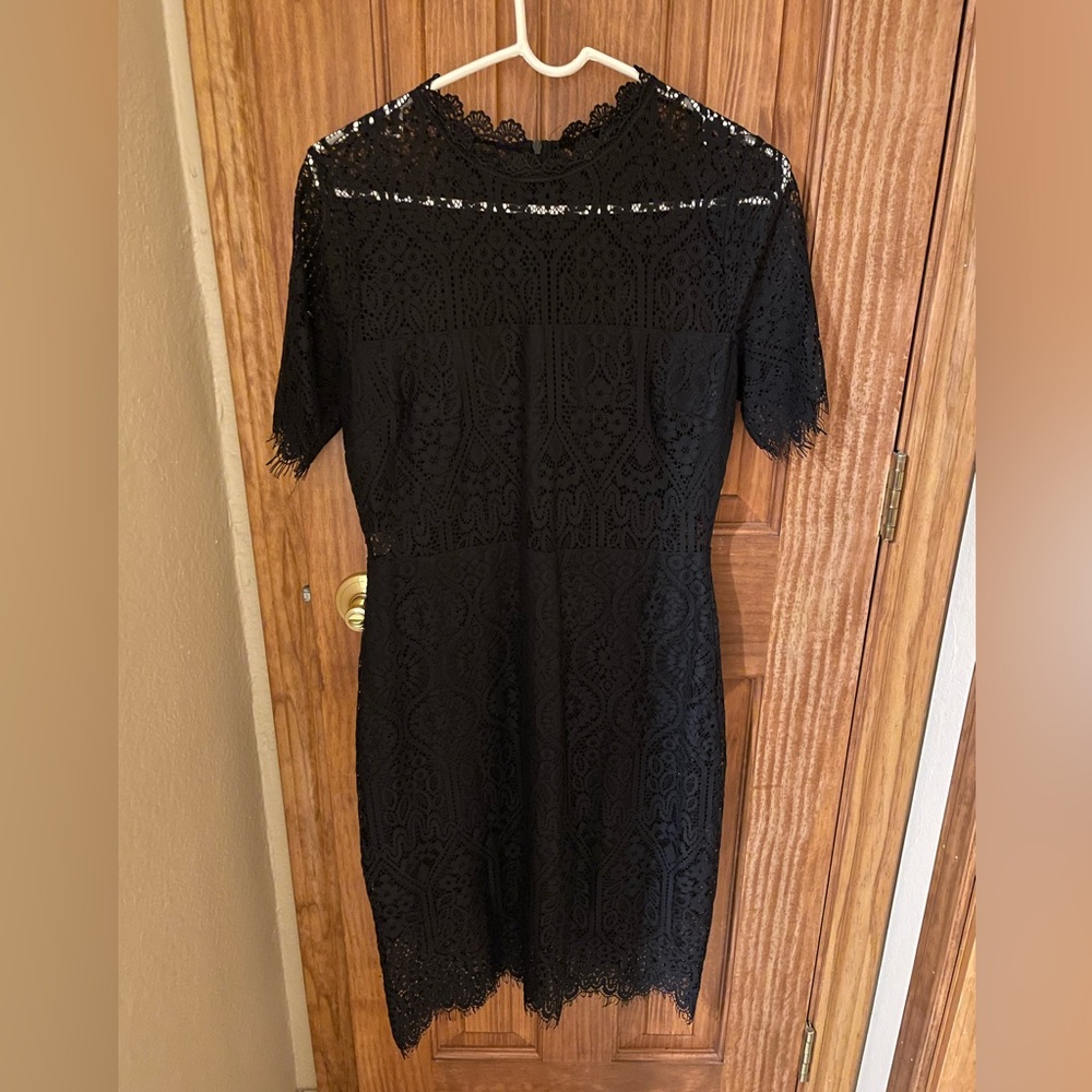 Black Lace Body Con Dress